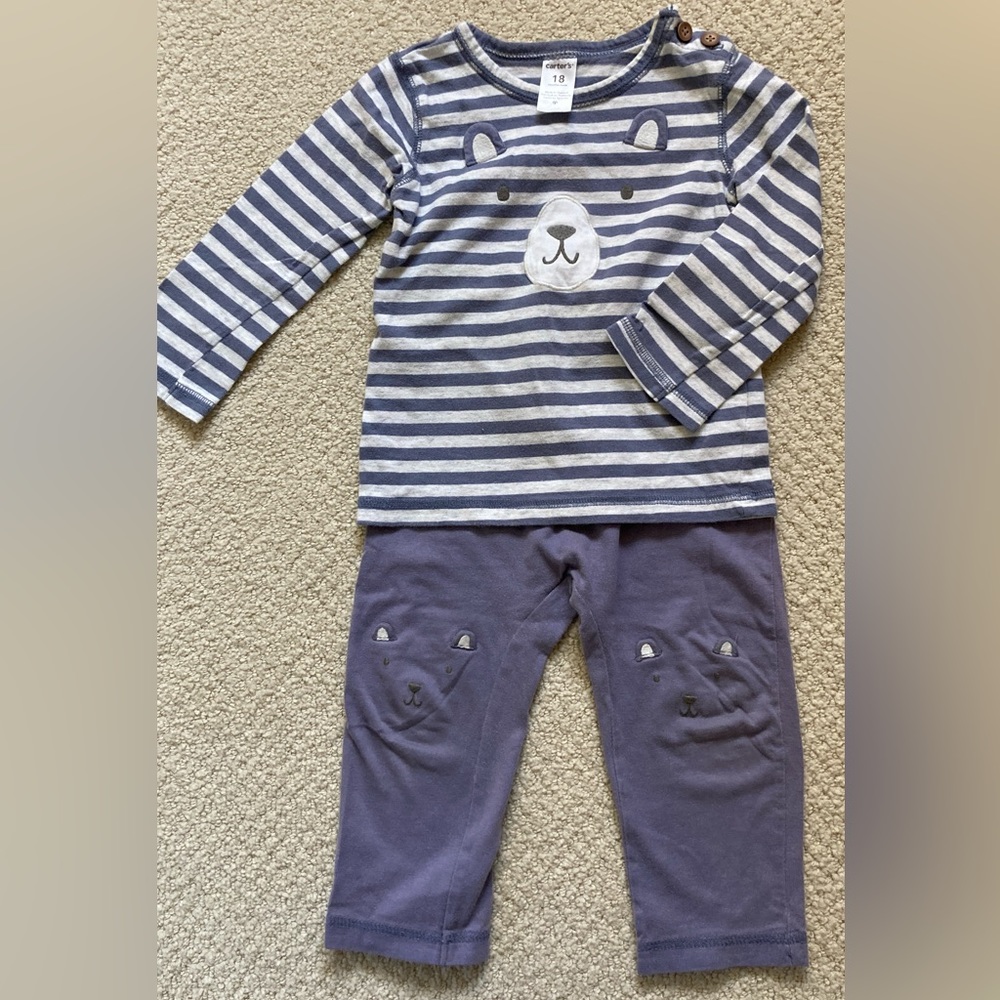 Carters toddler 18 mo two piece set, shirt and pant